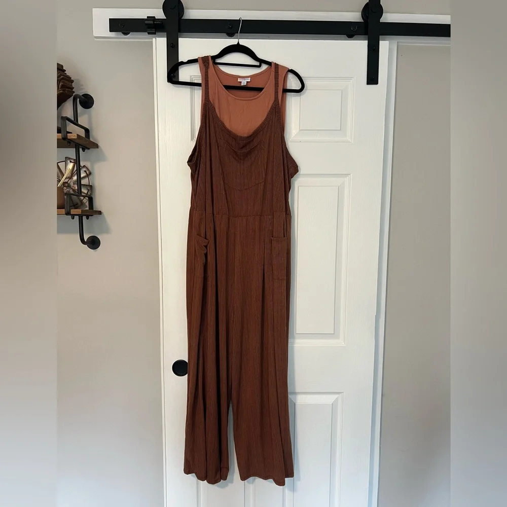 LuLaRoe Tank/Spaghetti Strap Rust Jumpsuit - Picture 1 of 6